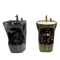 Lavabo Lavabo à main en céramique au design moderne couleur or du Moyen-Orient facile à nettoyer pour WC musulman Wadu Pied Évier sur pied de salle de bain