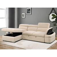 Canapé-lit convertible deux places au design européen, durable, avec accoudoirs et rangement, écologique et peu encombrant pour salon - Vente en gros