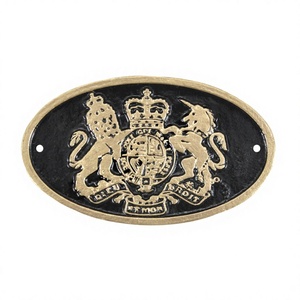 <b>UK</b> <b>Coat</b> of Arms Wall Sign Casted Metal Oval Shape Luxury Plaque Wall Decor Items Handicrafts - Product Image 1