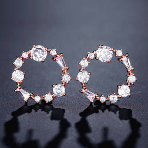 RAKOL EP2354 fashion Small White Gold Plated Cubic Zirconia Earrings - Product Image 3