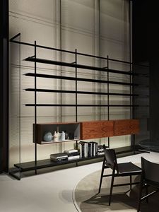 <span class=keywords><strong>Librerie</strong></span> Moderne con Struttura <span class=keywords><strong>in</strong></span> <span class=keywords><strong>Metallo</strong></span> e Scaffali da Terra a Soffitto per Soggiorno, Ufficio, Camera da Letto - Mobili con Spazio di Archiviazione Sospeso - Product Image 1