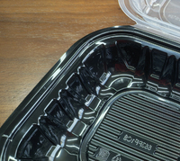 Contenants alimentaires réutilisables en PP, 9x9 pouces, avec charnières, anti-fuite, pour micro-ondes, avec 1/2/3 compartiments, pour la vente en gros et la livraison à emporter