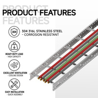 Hdmann 600mm Ultra-Hochbelastbare SS316 Edelstahl-Kabelleiter für Kraftwerke Hochspannungskabel-Routingsystem