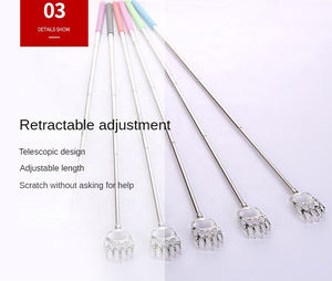 Portátil extensível telescópico urso garras Metal Voltar Scratchers/Mão Massager/Backslap com alças de borracha - Product Image 4
