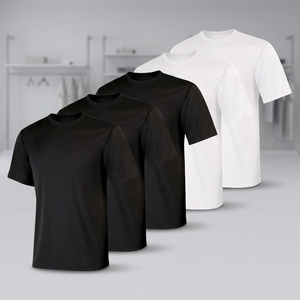 <b>Mens</b> Casual T-<b>Shirts</b> 100% Polyester Custom Heat-Transfer Printing Blank T-<b>Shirts</b> Gym Sport Run <b>Slim</b> <b>Fit</b> Short Sleeve - Product Image 3
