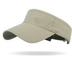 Unisex Beige Curved Brim Visor Adjustable <b>Headband</b> Outdoor Spring Summer Adult Hat - Product Image 1