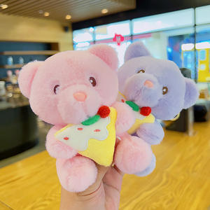 Boneka beruang kartun dan anjing liontin gantungan kunci katun lembut lucu tas kecil 10 cm dengan hadiah grosir pengisi PP - Product Image 3