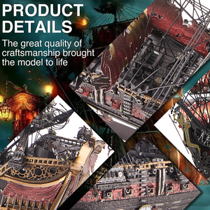 Piececool - QUEEN ANNES REVENGE <span class=keywords><strong>II</strong></span> HP362-KR - Rompecabezas Metálico 3D de Alta Precisión, Juguete de Construcción de Barco de Metal para Adultos y Adolescentes - Product Image 3