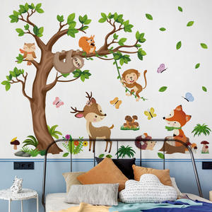 <span class=keywords><strong>Stickers</strong></span> muraux amovibles arbre animal de <span class=keywords><strong>jungle</strong></span> école maternelle enfants - Product Image 4