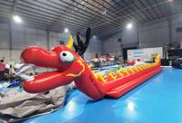 Jeu de remorquage d'eau chaude, bateau-dragon gonflable rouge à une voie, bateau-banane gonflable avec taille personnalisée