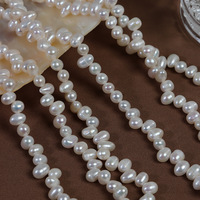 Perles d'eau douce naturelles irrégulières de qualité AA blanches de 4-5 mm, perles semi-finies en vrac, matériel pour collier DIY