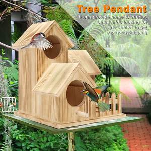 Vintage <span class=keywords><strong>Birdhouse</strong></span> Outdoor Met Pole, Oude Vogelhuisje Houten, Diy Outdoor Indoor Decoratie Grenen - Product Image 3