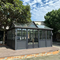 Aluminium-Französische Außentüren Eingangstüren mit Glas Bogenförmige Tür Fiberglas-Fliegengitter Wärmedämmung für Villa Garten Innenbereich
