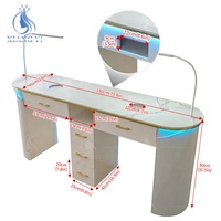 Bureau de manucure moderne en bois table technique à double clou pour salons de beauté professionnels