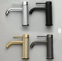 Robinet de lavabo de luxe moderne, monocommande, monotrou, en laiton, mitigeur eau chaude et froide, à poser sur le plan, avec cartouche céramique