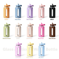 Gobelet en verre monocouche portable de 600 ml avec échelle graduée, manchon en silicone résistant à la chaleur et paille – Cadeau d'affaires pour grossistes