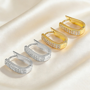 Boucles d'oreilles clips en acier inoxydable pour femme, avec pierres naturelles, plaqué or 18 carats, haut <span class=keywords><strong>de</strong></span> gamme, tendance, luxe <span class=keywords><strong>l</strong></span>éger, design <span class=keywords><strong>de</strong></span> niche, inaltérables - Product Image 2