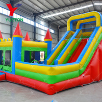 Château gonflable de qualité commerciale avec toboggan - Château de saut en PVC robuste pour location de fêtes et événements