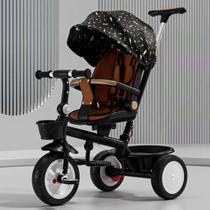 Tricycle de paysage élevé pour enfants bébé vélo avec <span class=keywords><strong>3</strong></span> <span class=keywords><strong>roues</strong></span> auvent en plastique poussette peut rouler sur se coucher multi-fonctionnalité - Product Image 6