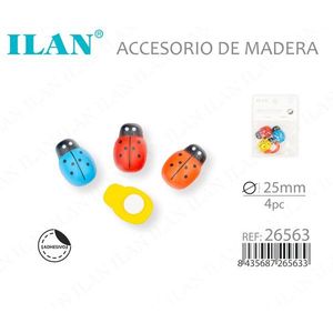 Parches Adhesivos de Plástico PVC con Diseño de Escarabajo, 25mm, 4 Unidades, para Regalos - Product Image 4