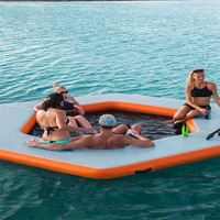 Plateforme flottante circulaire en maille pour sports nautiques, ponton robuste, flotteurs de rivière, radeau de lac, hamac flottant gonflable pour mer, lac, piscine