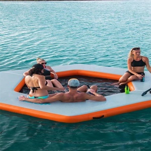 Dok Platform jala bundar olahraga air, Dok Platform dengan jaring Floating Lounge bantalan matahari tiup untuk laut danau kolam - Product Image 4