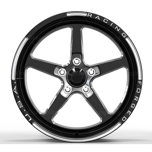 Jantes de voiture en alliage d'aluminium forgé, cinq branches, noires, usinées, 18x7J ET 0 PCD 5x120 CB 66.9 pour Chevrolet SS berline 2015 - Product Image 2