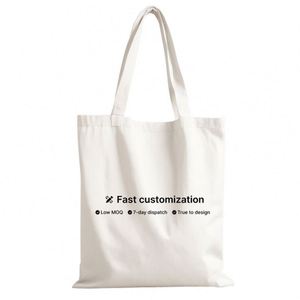 Bolsa de Compras Portátil de Lona de Algodón con Impresión de Logotipo Personalizado, Bolsas de Mano en Blanco para Publicidad y Promociones - Product Image 1