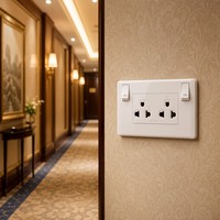 Prise murale modulaire Kolani série 120, 2 prises multiples avec interrupteur indépendant, 16A 250V, prise universelle
