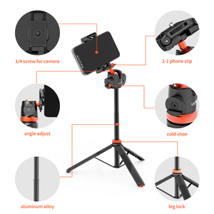 MT-AS135 verlängern Livestream Stativ Ständer 52 Zoll Stativ mit Telefon halterung Halter Vertikale Aufnahme Telefon <span class=keywords><strong>DSlR</strong></span> Kamera Stative - Product Image 4