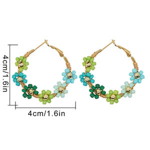 Boucles <span class=keywords><strong>d</strong></span>'oreilles B3608 Rainbow Daisy Miyuki, boucles <span class=keywords><strong>d</strong></span>'oreilles créoles fleuries faites à la main, boucles <span class=keywords><strong>d</strong></span>'oreilles cercle doré Gook, boucles <span class=keywords><strong>d</strong></span>'oreilles tendance pour femmes - Product Image 3
