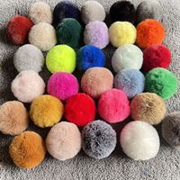 Bola Bulu Kelinci Buatan, Bulu Palsu, Kerajinan DIY, Ornamen, Aksesoris Pakaian untuk Pakaian, Topi, Sepatu, Rambut