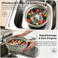 Reactieve Glaze Keramische Berry Swirl Bowl Auto Spin Fruitwasbak met Vortex Effect Lui Berry Vergiet voor Keuken Barista