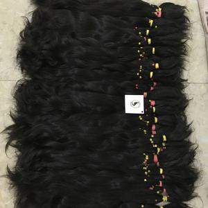 Cuticule crue non traitée chimiquement cuticule vierge intacte alignée cheveux Remy machine à vague droite soyeuse en vrac à double trame - Product Image 5