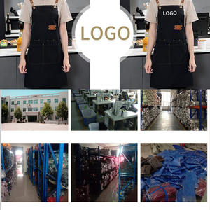 Commercio all'ingrosso di tela grembiule cucina caffè latte negozio di tè Catering impermeabile Unisex <span class=keywords><strong>abiti</strong></span> <span class=keywords><strong>da</strong></span> <span class=keywords><strong>lavoro</strong></span> stampato Logo Anti-fouling uniforme - Product Image 5
