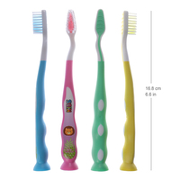 Brosse à dents pour enfants avec support à ventouse, manche et poils en nylon moyens, et gratte-langue – Usine OEM/ODM de brosses à dents