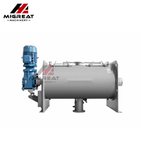 Mélangeur horizontal automatique en acier inoxydable pour poudres alimentaires avec boîte de vitesses, machine de mélange industrielle