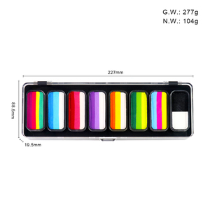 GP Pochoirs professionnels 8 couleurs pour le visage Palette de <span class=keywords><strong>peinture</strong></span> corporelle Fournitures de maquillage non toxique à base d'eau Safe Kids Adults EN71 - Product Image 2