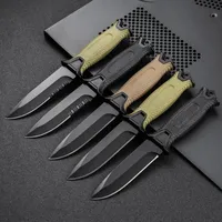 Couteau tactique de survie pour le camping en plein air, acier inoxydable, manche en caoutchouc, haute dureté, tranchant, idéal pour une utilisation en milieu sauvage