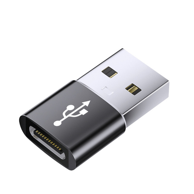 Mini Portable USB Female to Type C Male Adapter OTG Adapter USB2.0 Data Line 5A Charging Line Aluminum Alloy Adapter