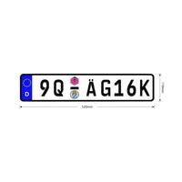 Autocollant de plaque d'immatriculation européenne personnalisé, auto-adhésif, réutilisable, en PVC, imperméable, style moderne pour pare-chocs et vitre arrière