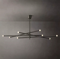 Lustre ovale Rousseau en laiton massif et cuivre, style minimaliste, pour table à manger et salon