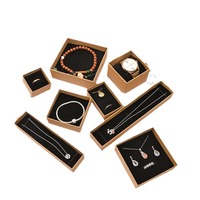 Boîte à bijoux rigide en carton kraft en matériaux recyclés de style rétro créatif pour cadeaux avec bague collier pendentif