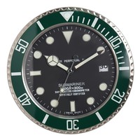 Jam Dinding Kalender Resin Stainless Steel Art Deco Kustom Bercahaya dengan Gerakan Quartz dan Baterai AA