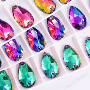 Oleeya Factory Wholesale Teardrop 5A Glass Droplet <b>Crystal</b> AB Sew on Rhinestones for Dresses - Product Image 4