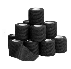 Ruban de Sport Cohesif Élastique et Respirant de 2 Pouces, Auto-Adhésif Noir et Durable, pour le Football, le Fitness et les Poignées de Main (Unisexe) - Product Image 1