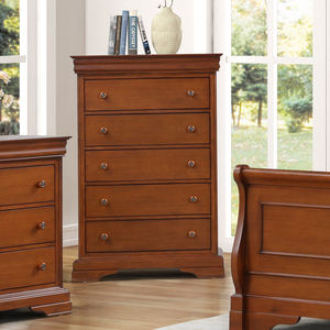 Juego de Muebles de Dormitorio Tradicionales de Madera de Cerezo con Cama, Cómoda y Mesita de Noche - Product Image 3