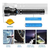 Étanche Camping Extérieur Tactique Torche Lampe De Poche Led Usb Rechargeable Lampes De Poche Puissant 10w 10000 Lumens 5 Modes 10 Ce 90