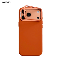 VAWI S135 Étui magnétique en silicone liquide de haute qualité avec support pour objectif d'appareil photo pour iPhone 17 18 Pro Max Funda De Silicona