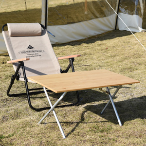 Bàn gấp di động nhẹ hợp kim nhôm và khung gỗ tre cho dã ngoại ngoài trời và du lịch gia đình - Product Image 2